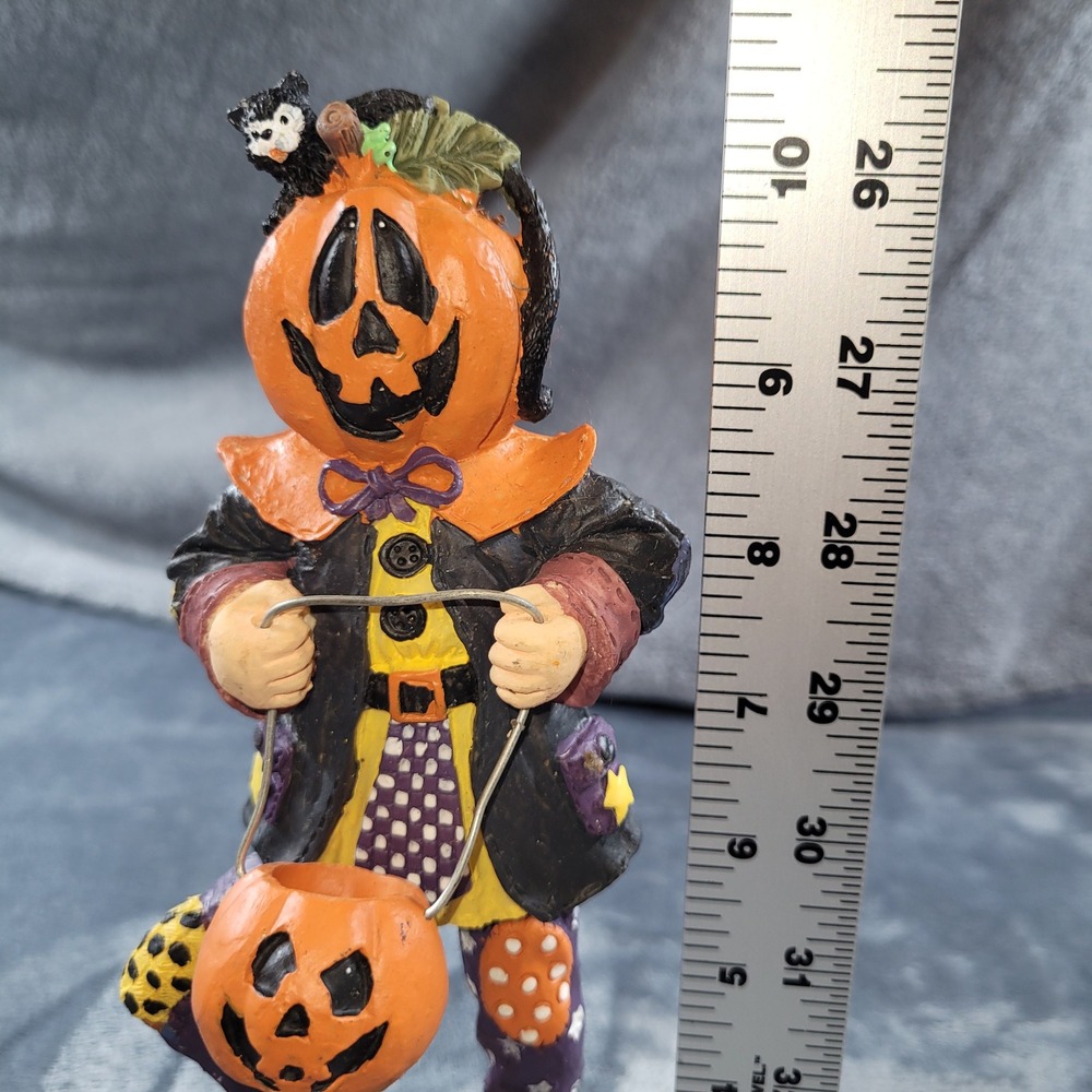 Midwestern Home Products Pumpkin Head Scarecrow Halloween Figurine 10" Statue - Picture 7 of 7